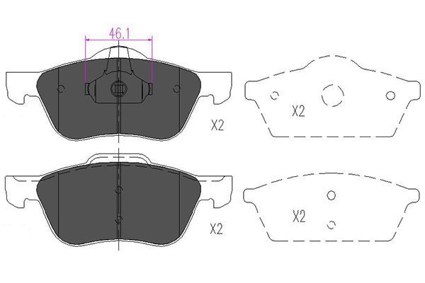 KAVO PARTS stabdžių trinkelių rinkinys, diskinis stabdys KBP-6560